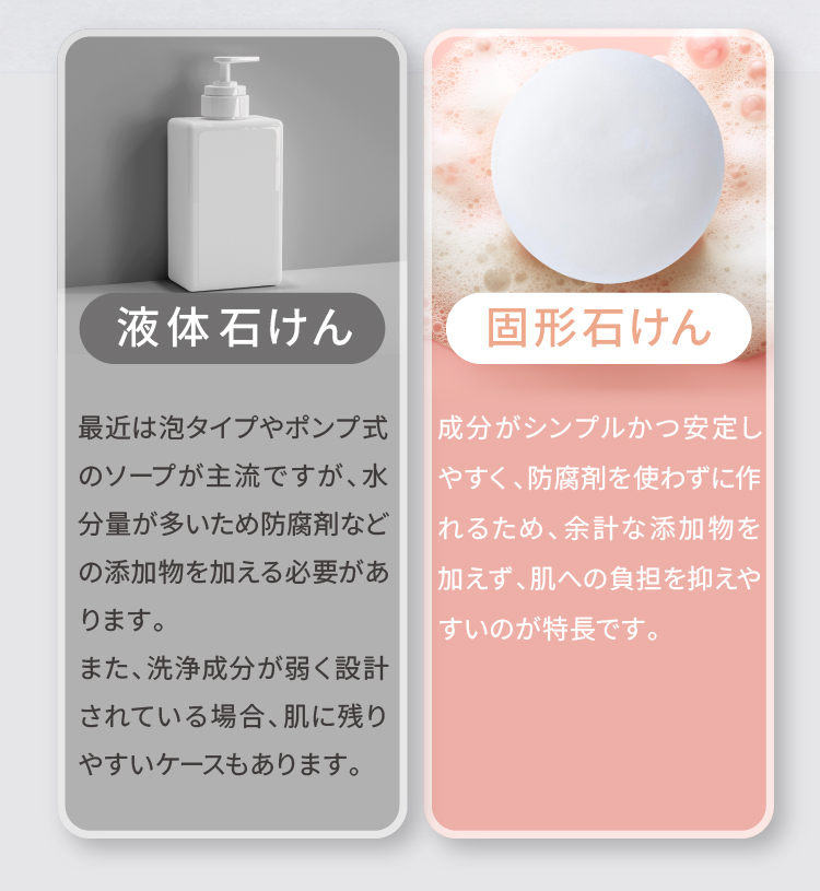 液体石けん 固形石けん