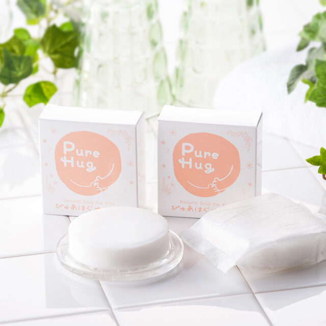Pure Hug ぴゅあはぐせっけん 無添加 敏感肌 乾燥肌 アトピーにもやさしい 固形石けん 2個セット